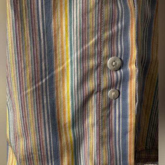 BUGATCHI UOMO XL Pastel Stripe Decorative Vertical Embroidery Spread Collar NICE - Picture 5 of 15